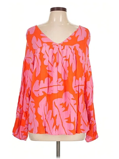 Pre-owned Michelle Mcdowell Long Sleeve Blouse In Orange