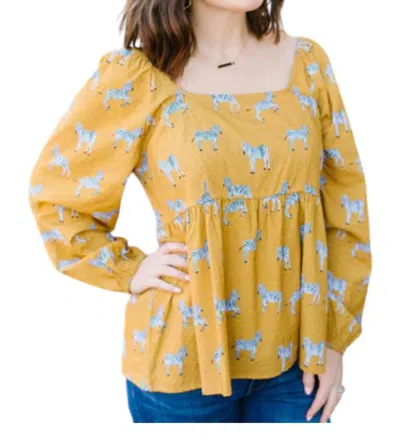 Michelle Mcdowell Lucky Top Long Sleeve In Yellow