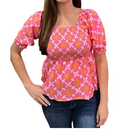 Michelle Mcdowell Madison Top Blouse In Pink