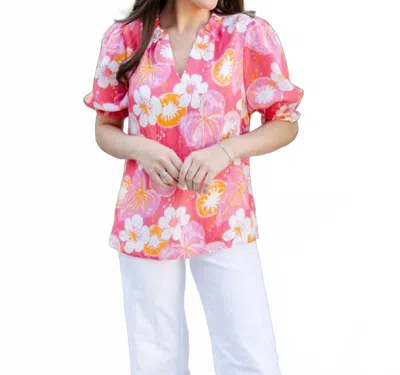 Michelle Mcdowell Malia Top In Kiwi Bloom In Pink
