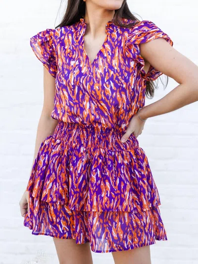 Michelle Mcdowell Marley Skirt In Tiger Tail Purple/orange