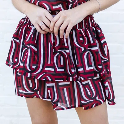 Michelle Mcdowell Marley Skirt In Touchdown Garnet/black In Multi
