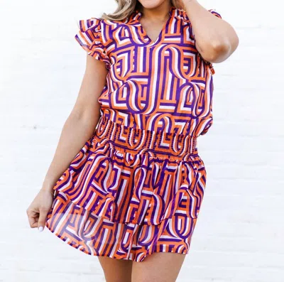 Michelle Mcdowell Marley Skirt In Touchdown Purple/orange In Multi