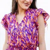 Michelle Mcdowell Marley Top In Tiger Tail Purple/orange In Multi