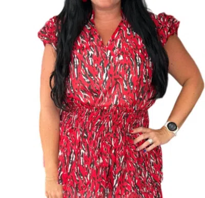Michelle Mcdowell Marley Top In Tiger Tail Red/black In Multi