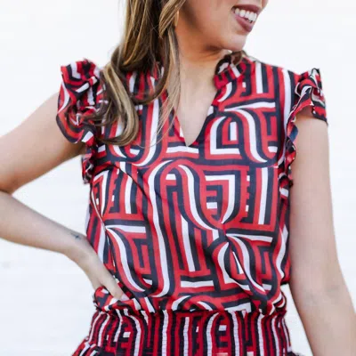 Michelle Mcdowell Marley Top In Touchdown Garnet/black In Multi