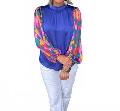 Michelle Mcdowell Melanie Long Sleeve Top In Blue