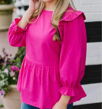 Michelle Mcdowell Mills Top Blouse In Berry In Pink