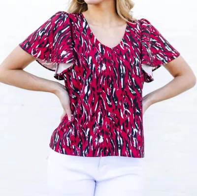Michelle Mcdowell Paisley Tiger Tail Top In Maroon In Multi
