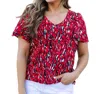 Michelle Mcdowell Paisley Tiger Tail Top In Red/black In Multi