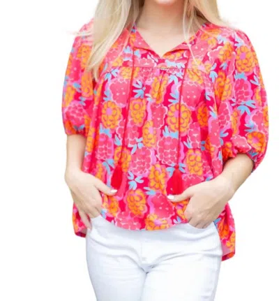 Michelle Mcdowell Penny Top In Sour Raspberry Coral In Pink