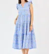 Michelle Mcdowell Pretty Petals Kari Dress In Blue In Blue