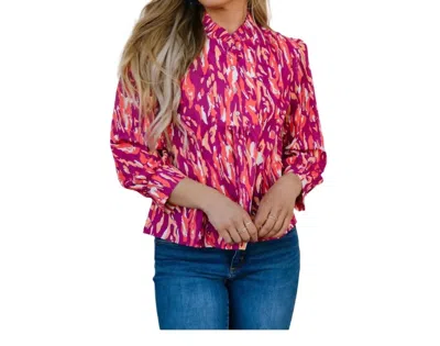 Michelle Mcdowell Roxy Top In Tiger Tail Violet In Pink