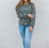 Michelle Mcdowell Sawyer Top In Sage Floral In Blue