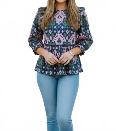 Michelle Mcdowell Scenic Drive Mills Top In Jewel Tone In Blue