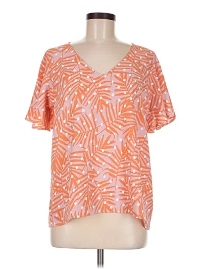 Pre-owned Michelle Mcdowell Short Sleeve Blouse In Orange