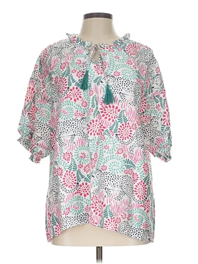 Pre-owned Michelle Mcdowell Short Sleeve Blouse In Pink