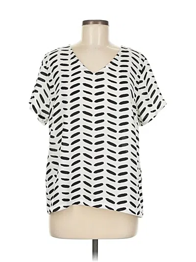 Pre-owned Michelle Mcdowell Short Sleeve Blouse In White