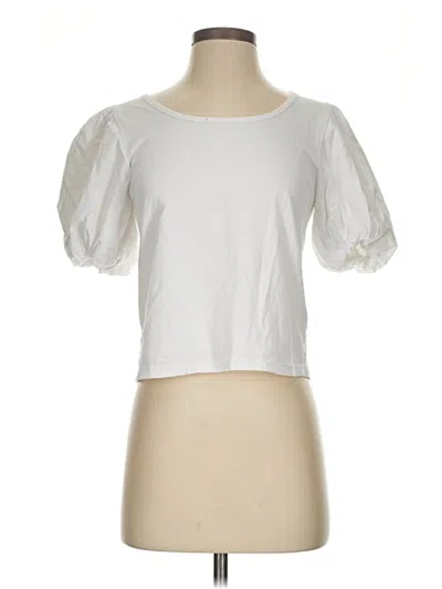 Pre-owned Michelle Mcdowell Short Sleeve Top White Sweetheart Neckline Tops
