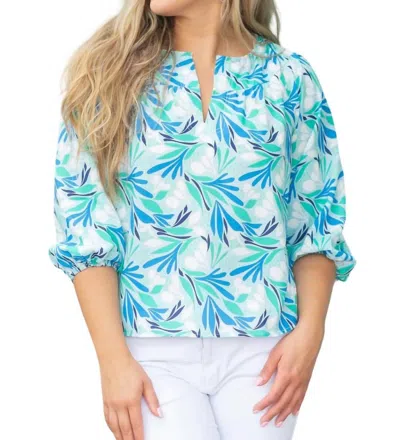 Michelle Mcdowell Simone Top In Sweet Gardens Blue In Multi