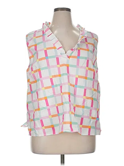 Pre-owned Michelle Mcdowell Tank Top Pink Collared Neckline Tops
