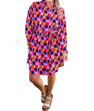 Michelle Mcdowell The Ronan Check Me Out Dress In Multicolor In Pink