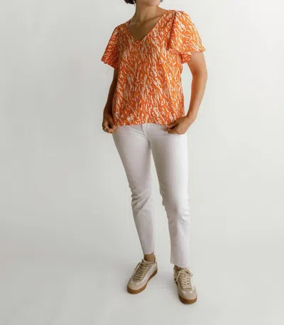 Michelle Mcdowell Tiger Tail Paisley Top In Orange