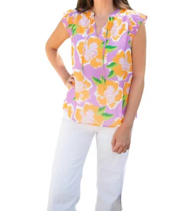 Michelle Mcdowell Valery Top In Sea Flower Lilac In Pink