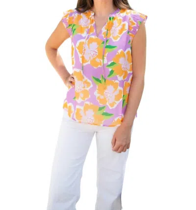 Michelle Mcdowell Valery Top In Sea Flower Lilac In Multi