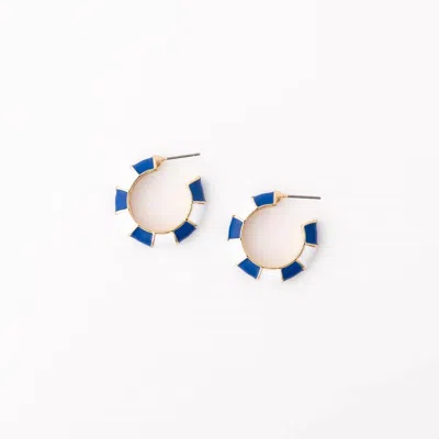 Michelle Mcdowell Women's Ashlynn Medium Hoop Earrings In Blue/white