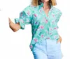 Michelle Mcdowell Women's Jessica Pretty Top In Petals Green In Blue