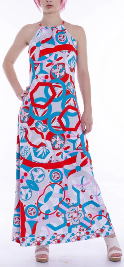 Michelle Parisou Abby Maxi Dress In Geo Dreams In Multi