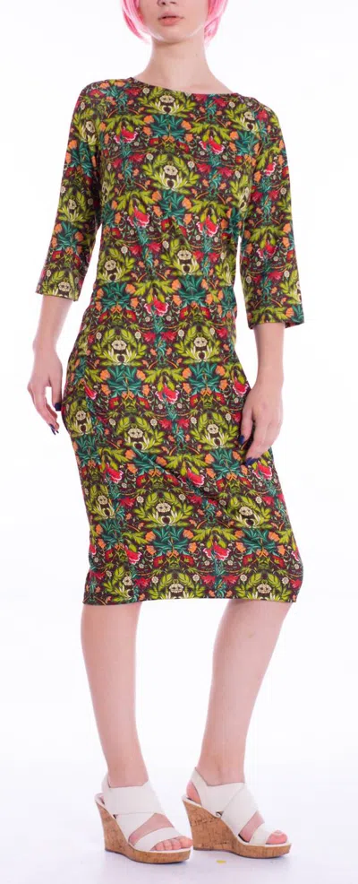 Michelle Parisou Allison Midi Dress In Floral Vines In Multi
