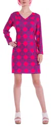 Michelle Parisou Ashley Mini Dress In Hot Pink Snow In Red
