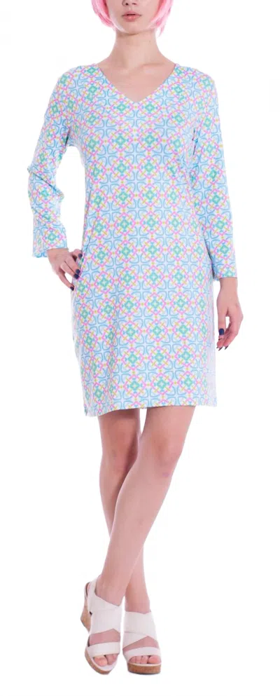 Michelle Parisou Ashley Mini Dress In Pastel Lattice In Multi