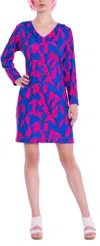 Michelle Parisou Ashley Mini Dress In Pink Fall In Blue