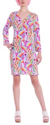 Michelle Parisou Ashley Mini Dress In Rainbow Zebra In Multi
