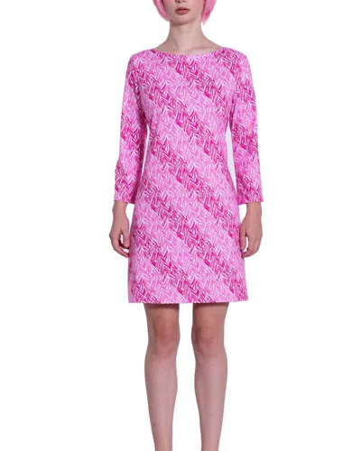 Michelle Parisou Candice Mini Dress In Pink Zebra Stripes In Multi