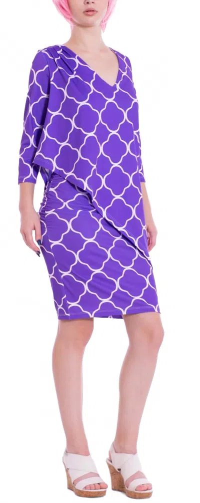 Michelle Parisou Florence Mini Dress In Classic Purple In Multi