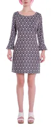Michelle Parisou Kayla Mini Dress In Cream Ikat In Multi