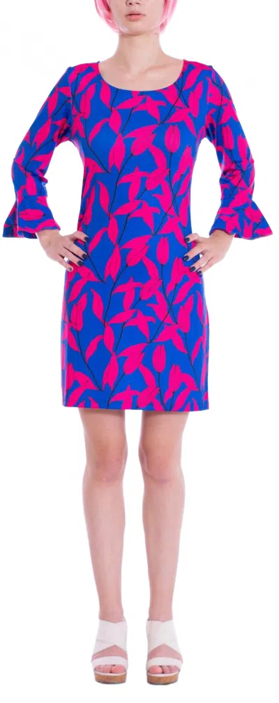 Michelle Parisou Kayla Mini Dress In Pink Fall In Blue