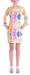 Michelle Parisou Kayla Mini Dress In Pink Mosaic In Multi