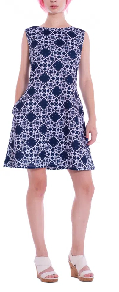 Michelle Parisou Riley Mini Dress In Navy Blue