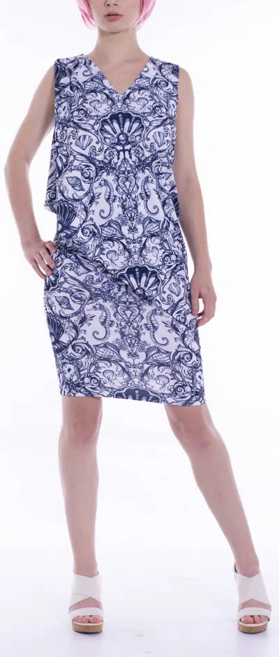 Michelle Parisou Rita Mini Dress In Nautical Charm In Multi