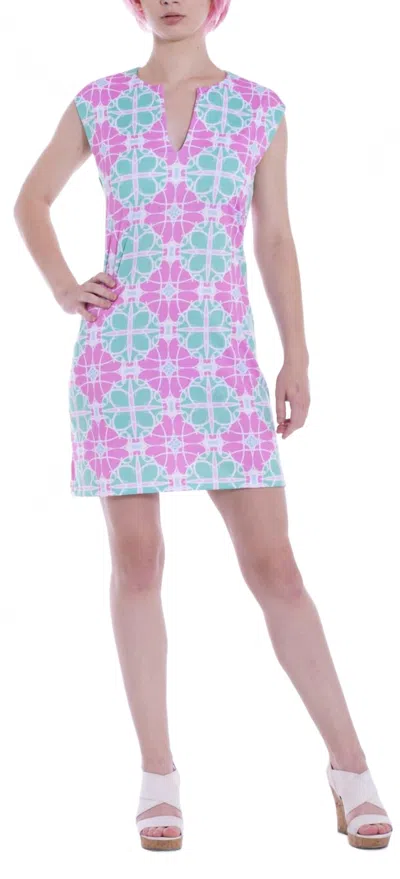 Michelle Parisou Tina Mini Dress - Plus In Pastel Geo In Multi