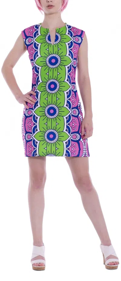 Michelle Parisou Tina Mini Dress In Green Floral