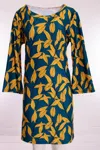 Michelle Parisou Women's Candice Dress In Golden Lily In Blue