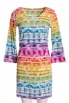 Michelle Parisou Women's Raya V-neck Mini Dress In Prism Of Hearts In Multi