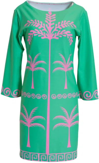 MICHELLE PARISOU WOMEN'S TUNIC DRESS IN PALM PARADISE