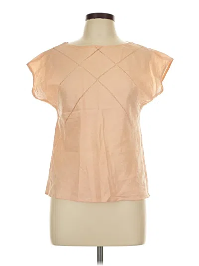 Pre-owned Michelle Stuart Short Sleeve Blouse In Brown